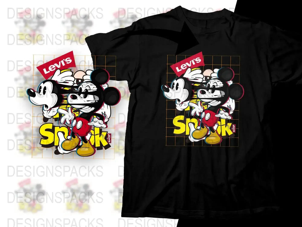 Vintage Graphic Jeans Brand Disney Mickey Mouse Png Digital Download