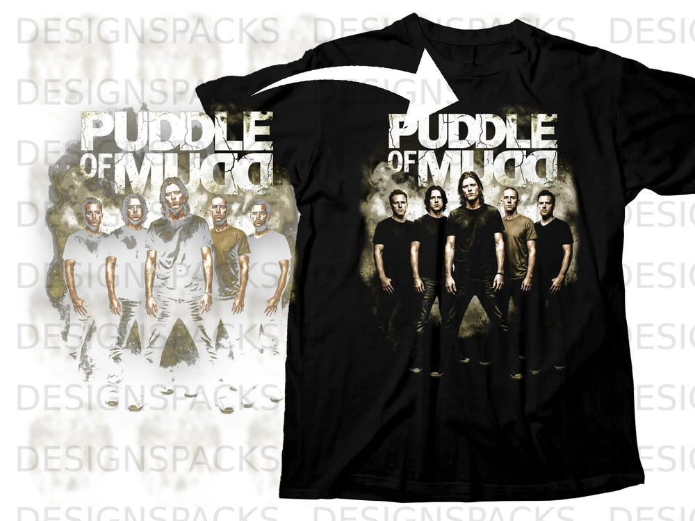 Black t-shirt featuring the band Puddle of Mudd with distressed band logo.