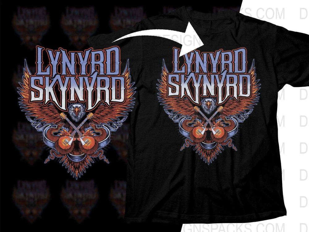 Vintage Lynyrd Skynyrd Band Logo Rock Art Png Halftone Digital Download