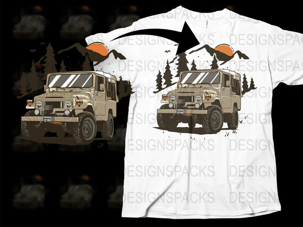 Vintage Off-Road Adventure Png Digital Download