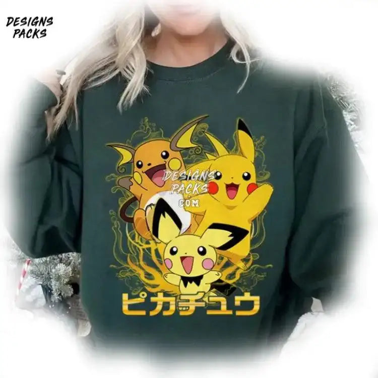 Vintage Pkm Pikachu Anime Characters Pichu Raichu Png Design