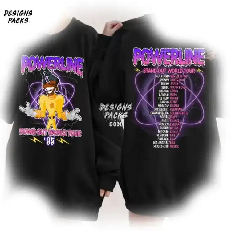Vintage Powerline Stand Out A Goofy Movie Cartoon Png Design