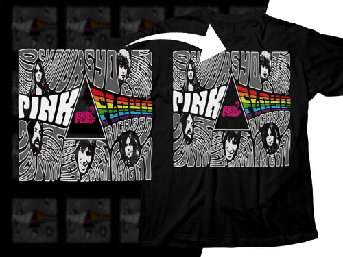 Vintage Psychedelic Pink Floyd Band Rock Png Halftone Digital Download
