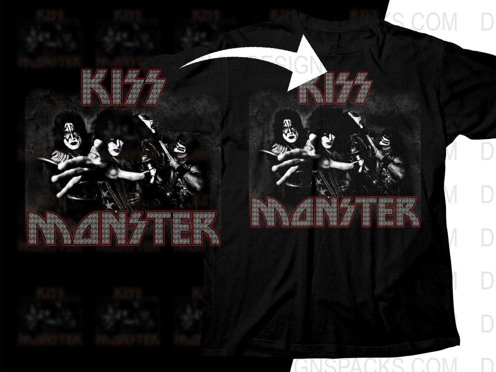 Vintage Rock Band Kiss Monster Rock Png Halftone Digital Download