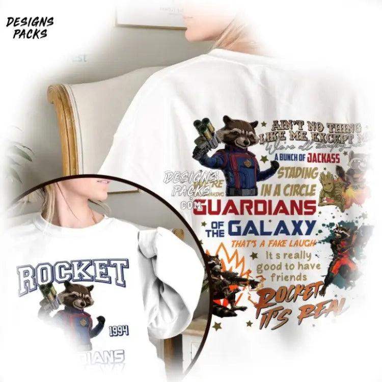 Vintage Rocket Raccoon Quill Est 1994 Double - Sided Png Design