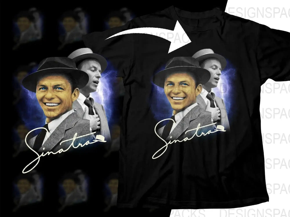 Vintage Sinatra Smiling and Singing Bootleg Music Png Digital Download