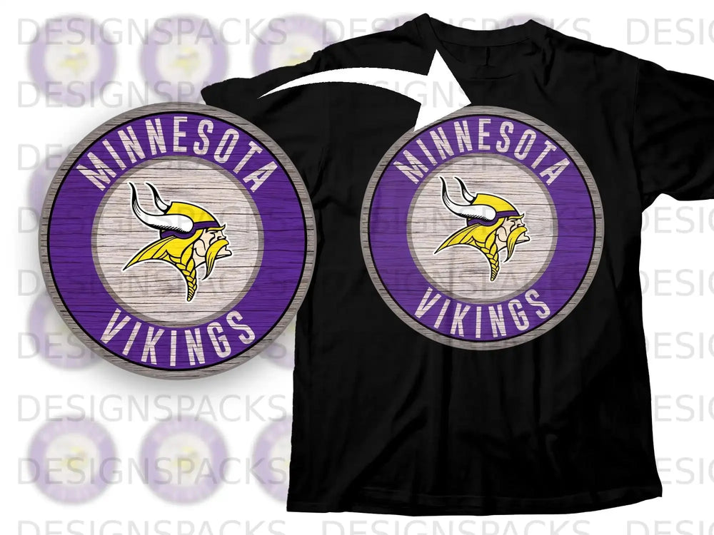 Minnesota Vikings Logo Graphic Design T-Shirt