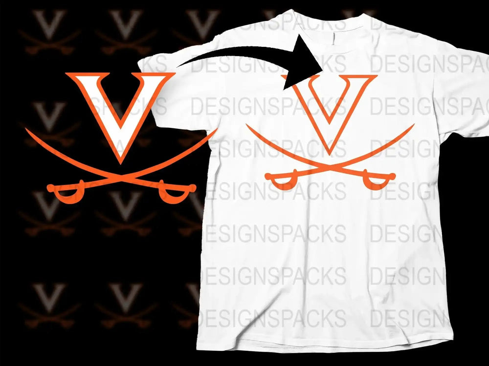 Virginia Cavaliers College Football Png Digital Download