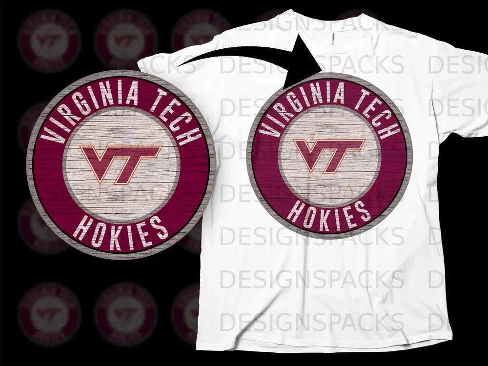 Virginia Tech Hokies Circle Emblem Design T-shirt