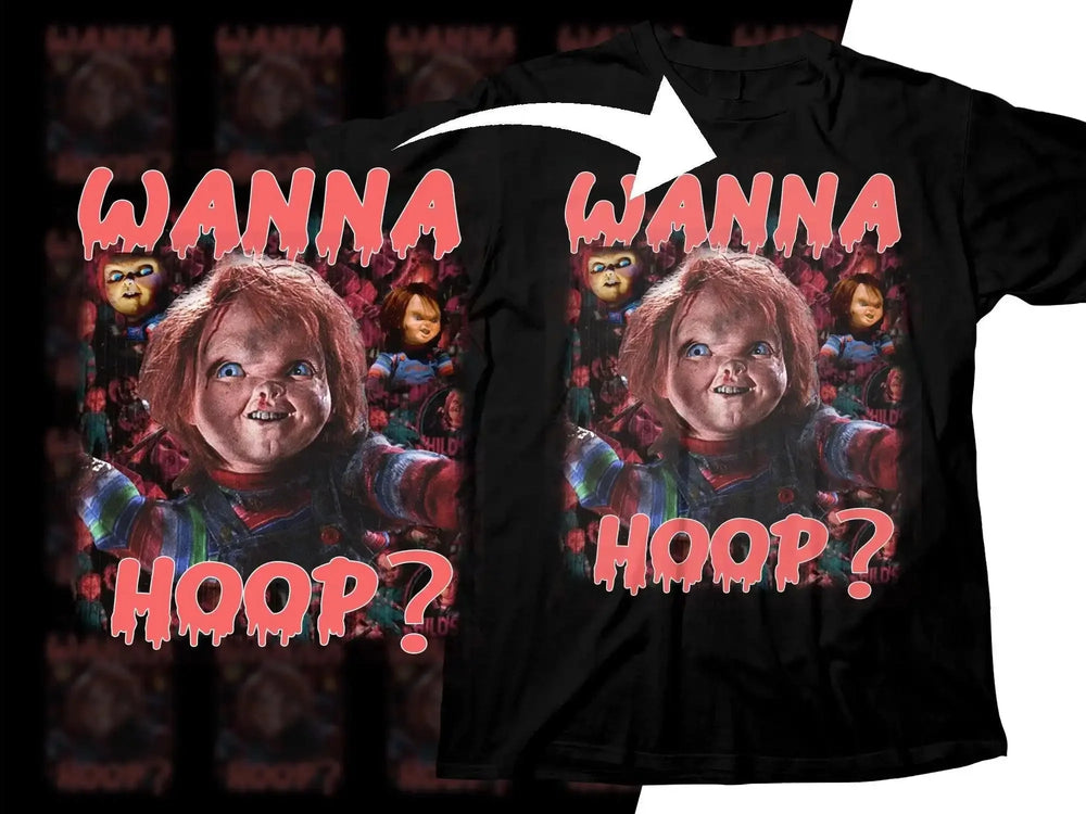 Wanna Hoop Chucky Character Halloween Graphic Png Digital Download