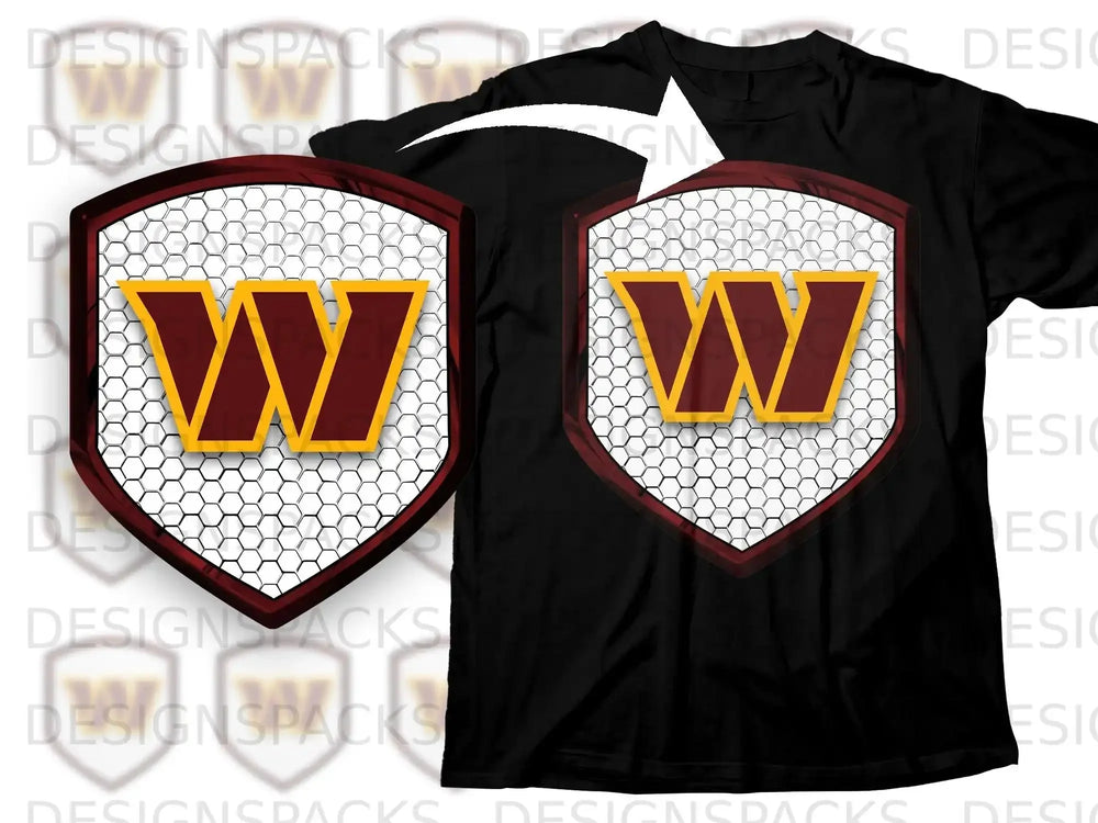 Hexagonal Shield with Bold W Graphic T-Shirt