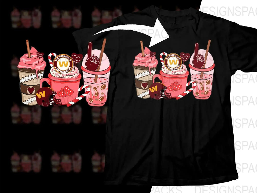 Washington Commanders Themed Valentine Drink Png Digital Download
