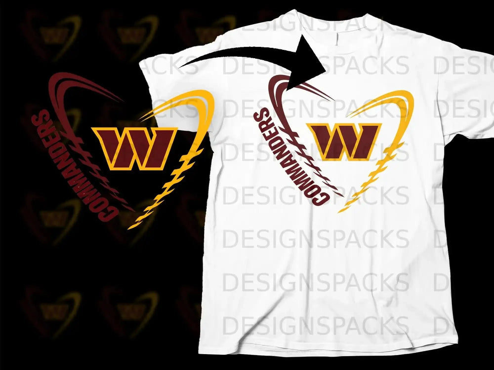 Washington Commanders Heartbeat Design T-Shirt