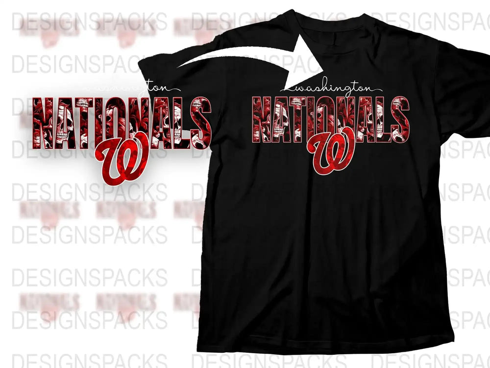 Washington Nationals Logo T-Shirt, Black Sports Tee, Casual Fan Apparel, Unisex Team Shirt