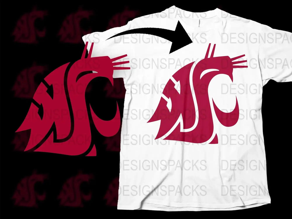 Washington State Cougars College Football Png Digital Download