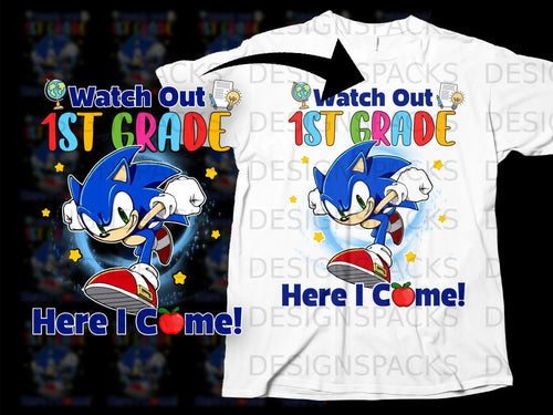 Sonic the Hedgehog runs with text that says 