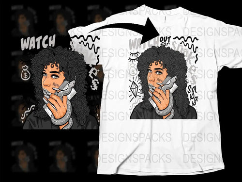 Watch Out for Snakes Bold Graphic Art Png Digital Download