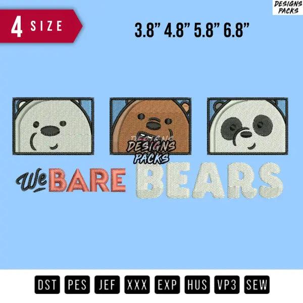 We Bare Bears Embroidery Design