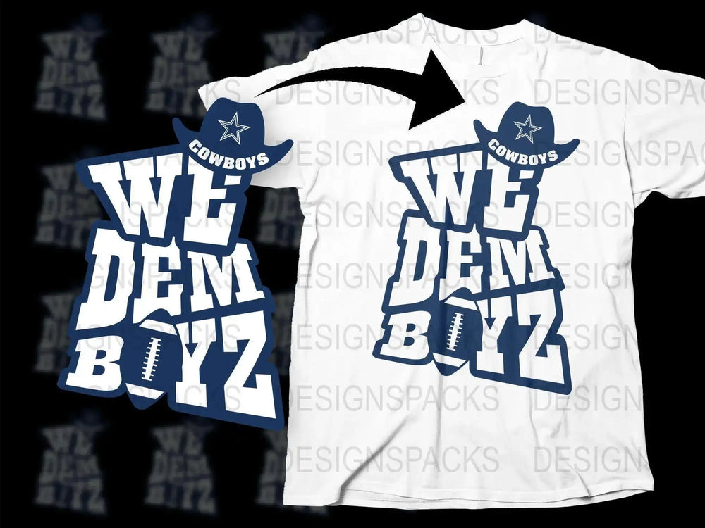 We Dem Boyz T-Shirt, Dallas Football Fan Tee, Sports Team Text Design Shirt, Casual Game Day Apparel