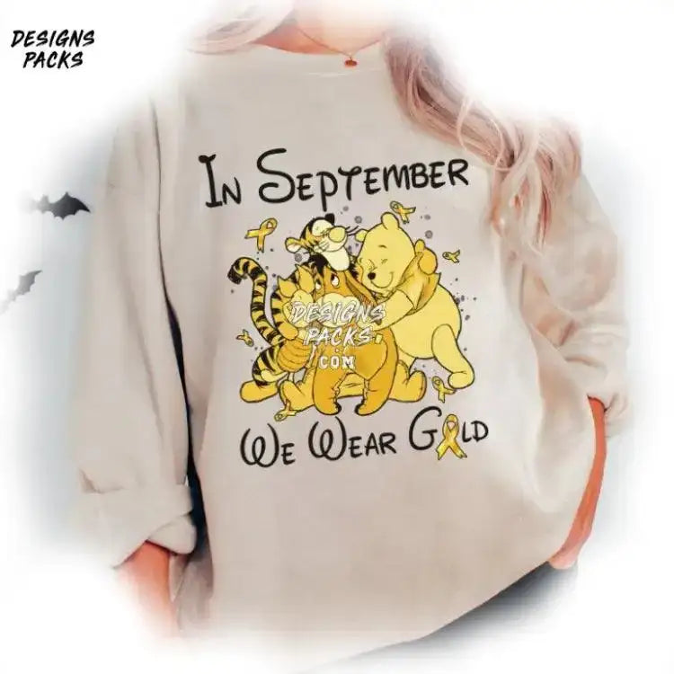 We Wear Gold Halloween Design Cartoon Winnie The Pooh Friends In September Png