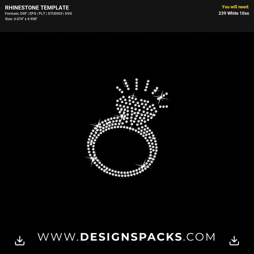 Wedding Ring Rhinestone Digital Template