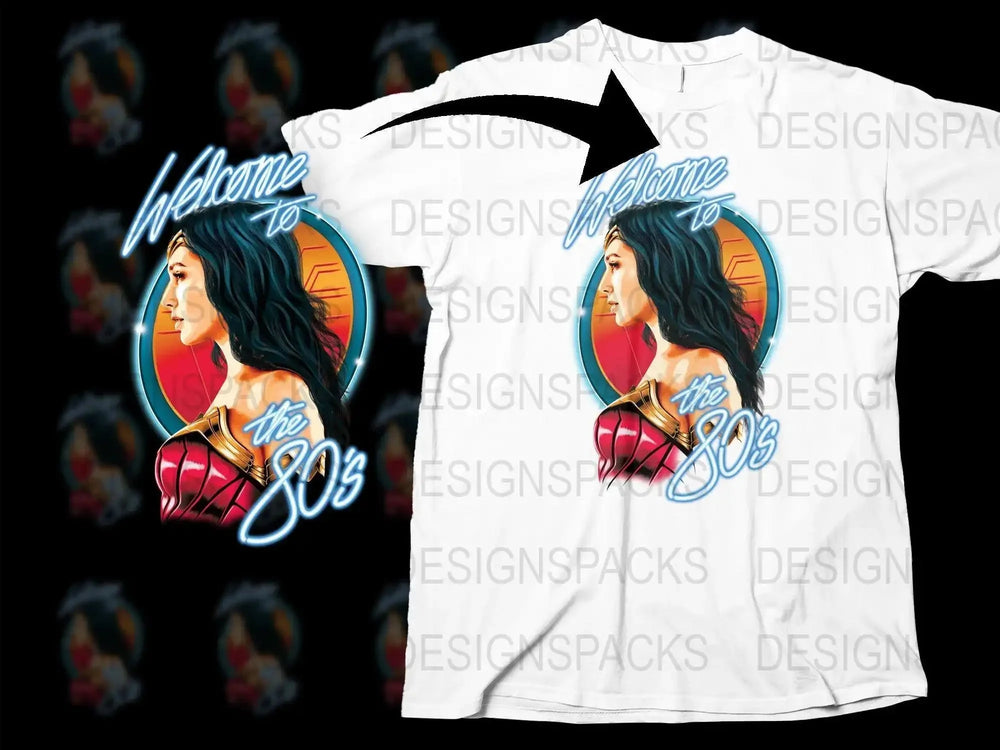 Welcome to The 80s Retro Wonder Woman Graphic Png Digital Download