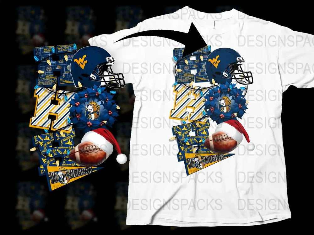 West Virginia Mountaineers Football T-Shirt, College Sports Graphic Tee, Fan Apparel, Game Day Shirt, Unique Gift Idea