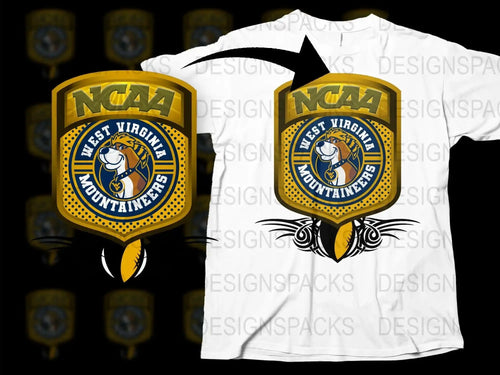 NCAA West Virginia Mountaineers Logo T-Shirt, College Sports Fan Apparel, Unisex White Tee