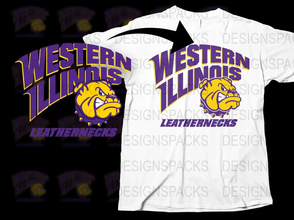 Western Illinois Leathernecks College Football Png Digital Download