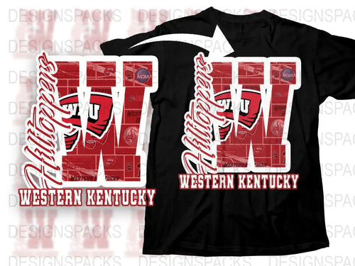Western Kentucky Hilltoppers T-Shirt, Red Graphic Tee, College Sports Apparel, NCAA Fan Gear