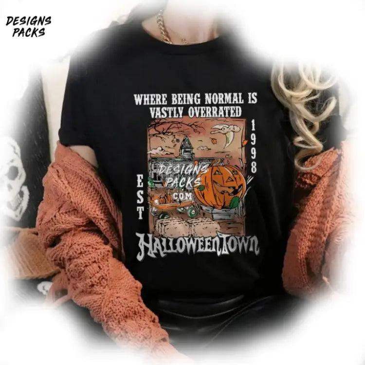Where Being Normal Is Vastly Overrated Pumpkin Halloweentown Png Design