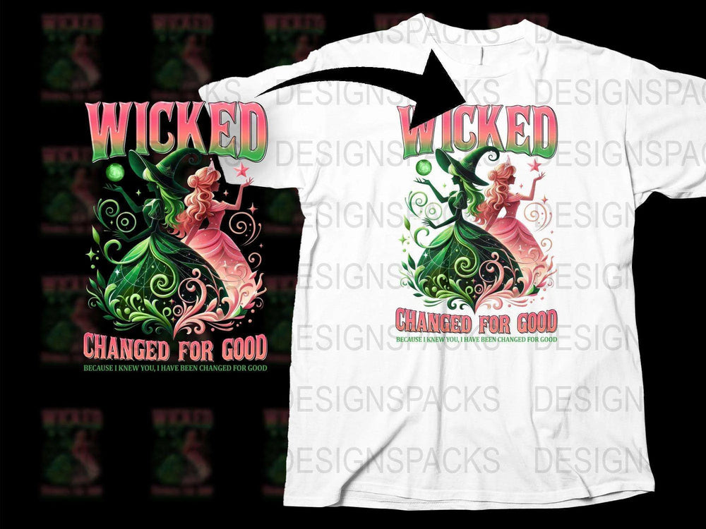 Wicked T-Shirt, Changed For Good Graphic Tee, Broadway Musical Fan Gift, Vibrant Witch Design, Unisex Adult Clothing