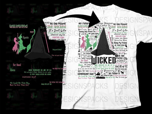 Wicked Musical Inspired T-Shirt, Broadway Show Lyrics Design, Theatre Fan Gift, Black and White Graphic Tee