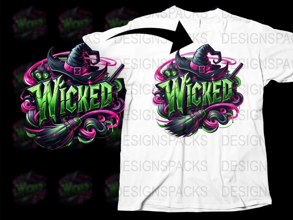 Wicked Neon Green and Purple Graphic Tee, Unique Streetwear Style T-Shirt, Bold Urban Fashion Top