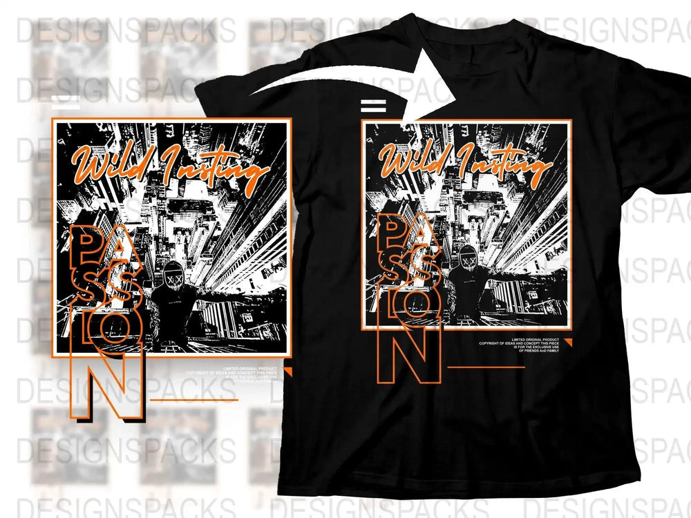 Wild Instinct Passion Urban Art Graphic Png Digital Download