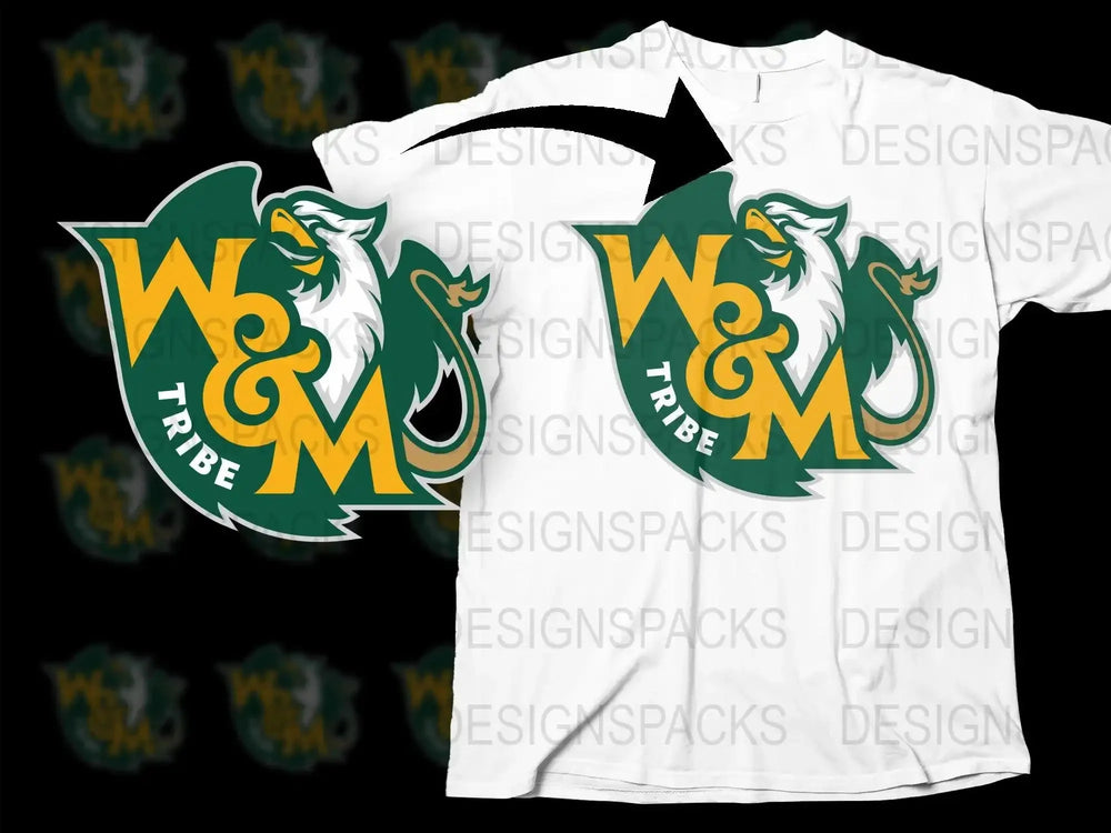 William and Mary Tribe College Football Png Digital Download