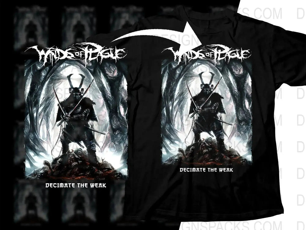 Winds of Plague Decimate The Weak Conqueror In Icy Cavern Samurai Warrior Rock Png Halftone Digital Download