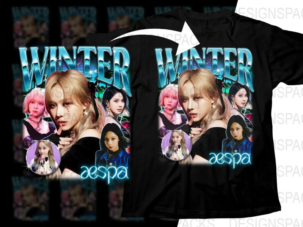 Winter aespa K-pop Group Graphic Design Png Digital Download
