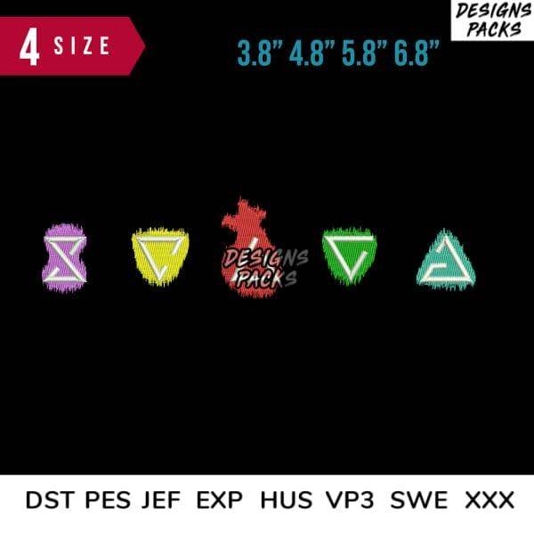 Embroidery design bundle with 4 sizes, PES DST JEF formats, print-ready for DTG DTF tumbler wraps