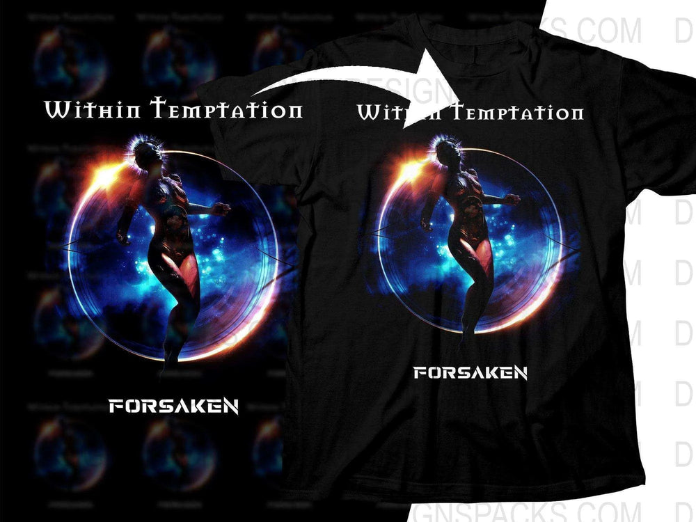 Within Temptation Forsaken Ethereal Abstract Art Of Glowing Figure On Png Halftone Digital Download