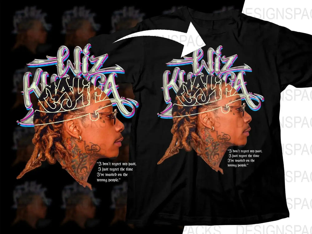 Wiz Khalifa Side Profile with Graffiti Png Digital Download
