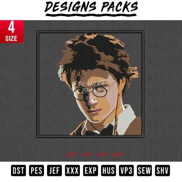 Harry Potter Face Full Color Embroidery Design 
