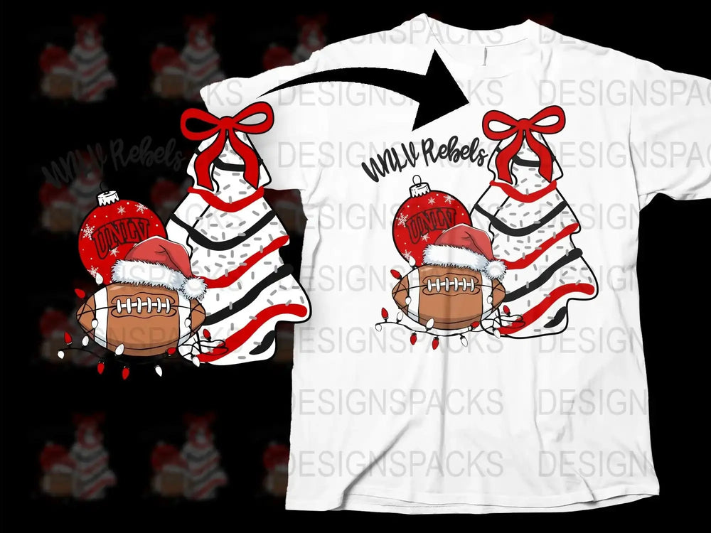 Festive Football Santa Hat T-Shirt, Christmas Sports Fan Apparel, Holiday Graphic Tee, Unique Rebels Gift Idea