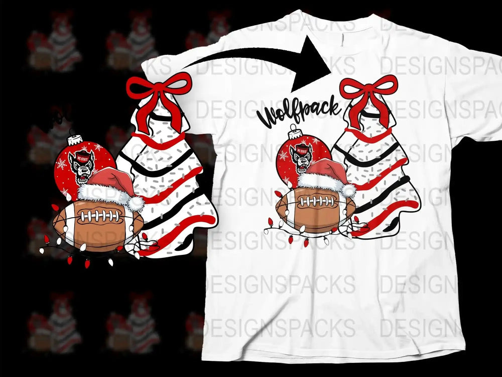 Santa Claus Football T-Shirt, Red White Holiday Sports Tee, Christmas Graphic Shirt for Adults, Festive Apparel