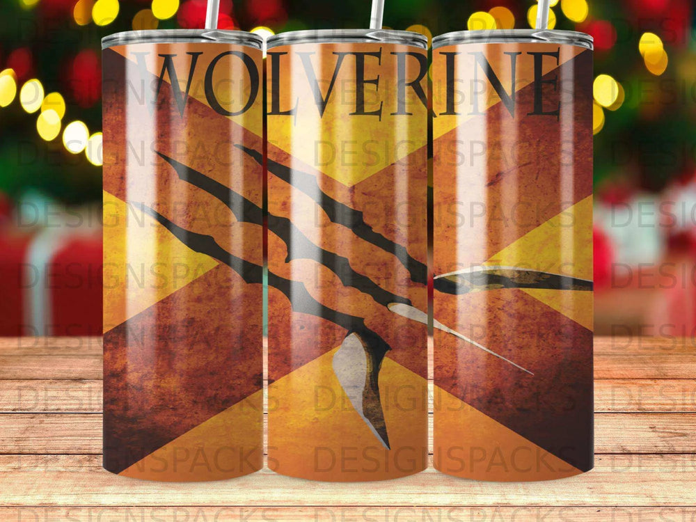 Wolverine Adamantium Claws Grunge X Tumbler Digital Wrap Design