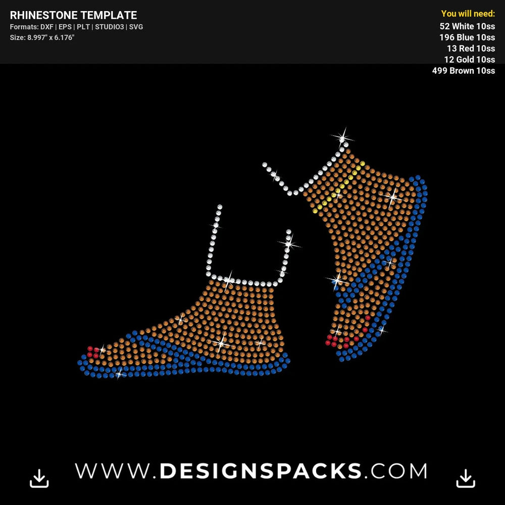 Woman Walking With Flip Flop Rhinestone Digital Template