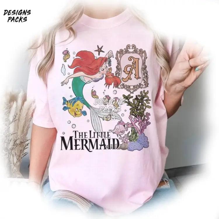 Women’s Little Mermaid Ariel Cartoon Vintage He Png Design