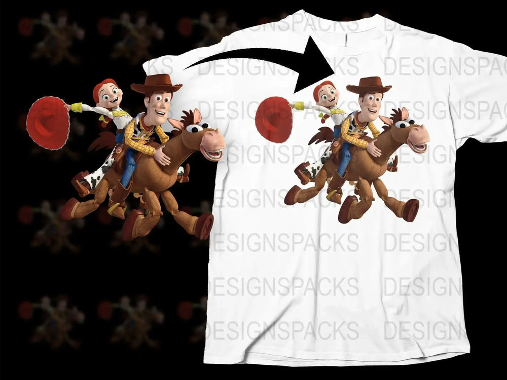 Woody and Jessie Riding Bullseye Png Digital Download