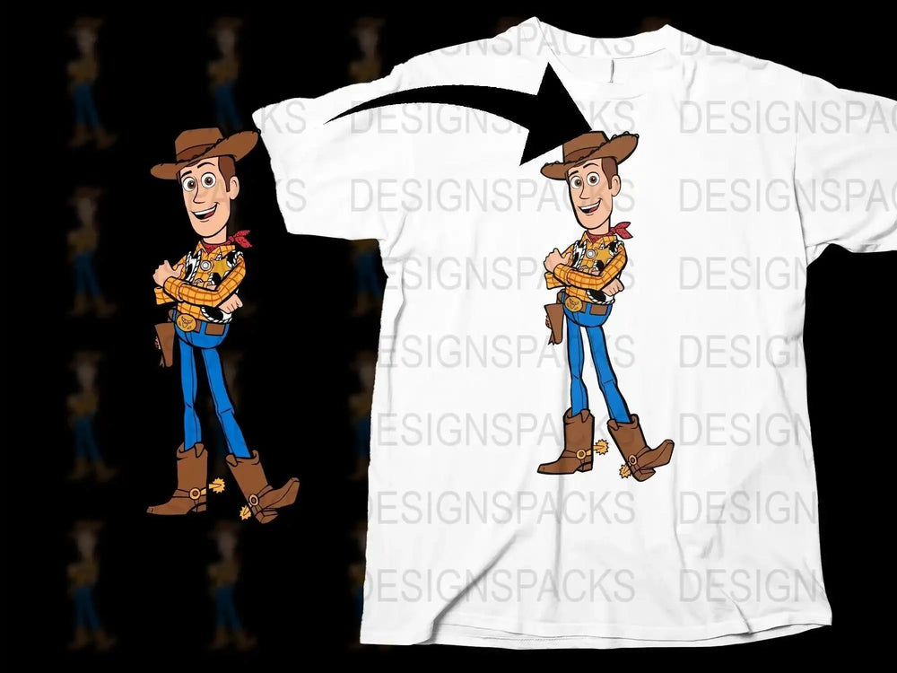Woody Cowboy Character Animation Graphic Png Digital Download