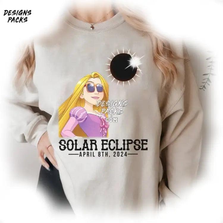 Woody Solar Eclipse 2024 Cartoon Rapunzel Png Design